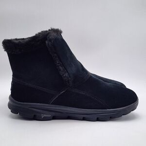 Skechers On The Go‎ Goga Faux Fur Black Boots 14385W Women's Size 9 Wide